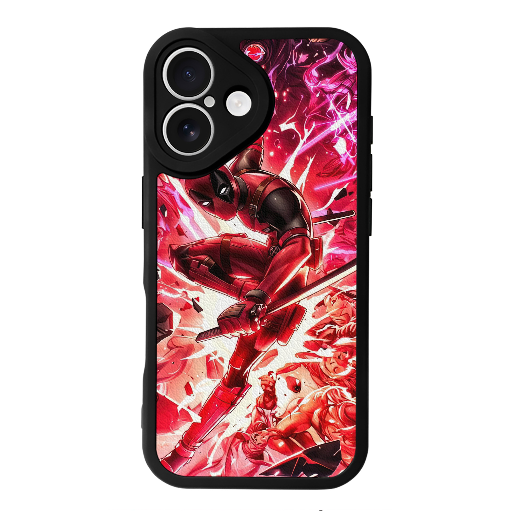 （画像用） Deadpool デッドプール 【iPhone 16シリーズ対応】シリコンスマホケース（レザー調） 材質：シリコン